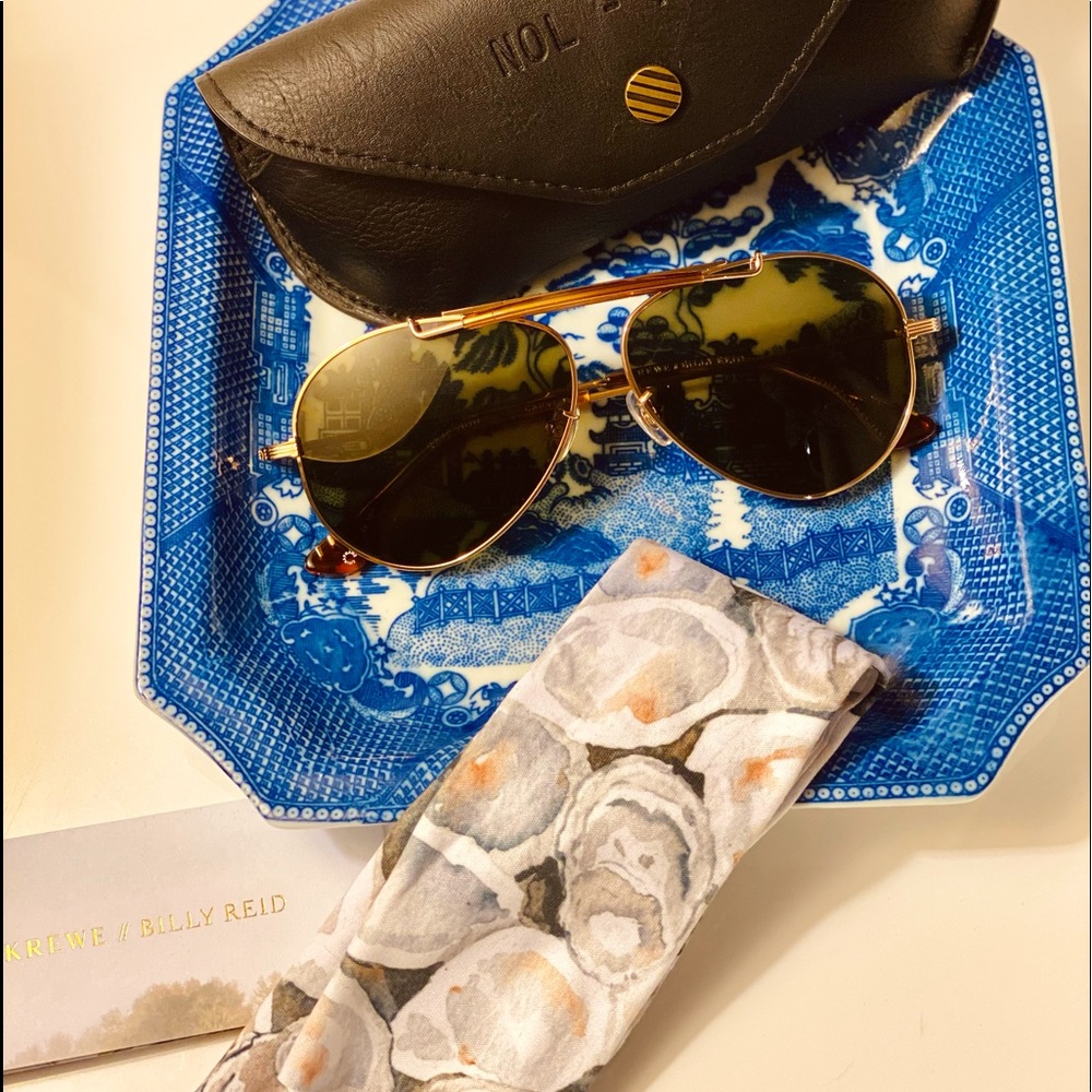 Krewe + Billy Reid Carver 24K Tobacco Polarized Sunglasses